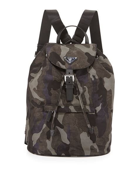 Prada Tessuto Camouflage Backpack, Gray Multi (Fumo)